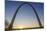 The Gateway Arch in St. Louis, Missouri at Sunrise. Jefferson Memorial-Jerry & Marcy Monkman-Mounted Photographic Print