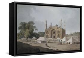 The Gateway Leading to Akbar's Mausoleum, Sikandra, Uttar Pradesh-Thomas & William Daniell-Framed Stretched Canvas