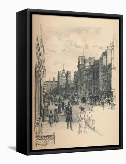 The Gateway of St. Jamess Palace from St. Jamess Street, 1902-Thomas Robert Way-Framed Stretched Canvas