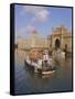 The Gateway to India and the Taj Mahal Hotel, Mumbai (Bombay), India-Charles Bowman-Framed Stretched Canvas