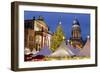 The Gendarmenmarkt Christmas Market, Theatre, and French Cathedral, Berlin, Germany, Europe-Miles Ertman-Framed Photographic Print