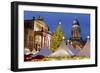 The Gendarmenmarkt Christmas Market, Theatre, and French Cathedral, Berlin, Germany, Europe-Miles Ertman-Framed Photographic Print