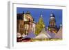 The Gendarmenmarkt Christmas Market, Theatre, and French Cathedral, Berlin, Germany, Europe-Miles Ertman-Framed Photographic Print