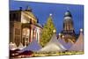 The Gendarmenmarkt Christmas Market, Theatre, and French Cathedral, Berlin, Germany, Europe-Miles Ertman-Mounted Photographic Print