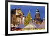 The Gendarmenmarkt Christmas Market, Theatre, and French Cathedral, Berlin, Germany, Europe-Miles Ertman-Framed Photographic Print