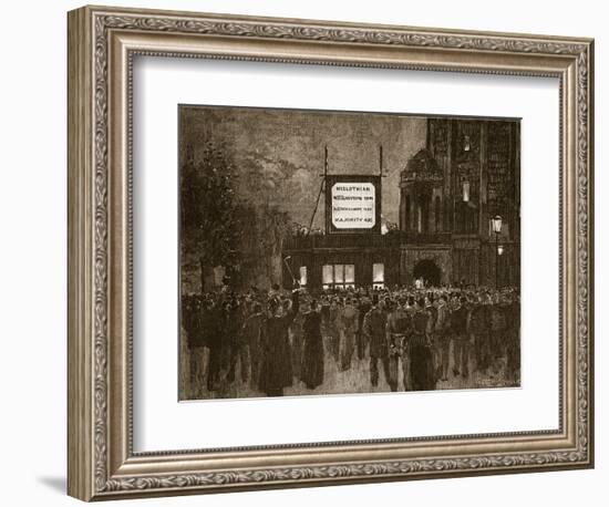 The General Election of 1892: Announcing Results at the National Liberal Club-English School-Framed Giclee Print