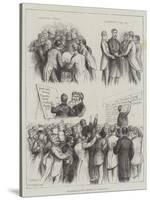 The General Election, Sketches at a London Club-Francis S. Walker-Stretched Canvas