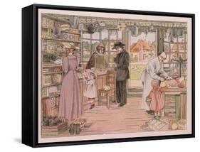 The General Store, from "The Book of Shops," 1899-Francis Donkin Bedford-Framed Stretched Canvas