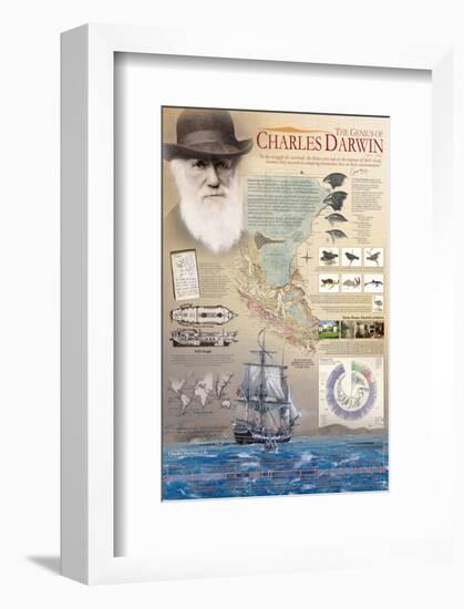 The Genius of Charles Darwin-null-Framed Premium Giclee Print