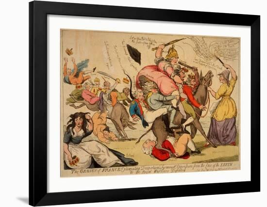 The Genius of France Extirpating Despotism Tyranny and Oppression from the Face of the Earth or the-null-Framed Giclee Print