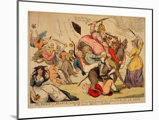 The Genius of France Extirpating Despotism Tyranny and Oppression from the Face of the Earth or the-null-Mounted Giclee Print