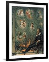 The Genius of Shakespeare (Presented with 'Great Thoughts' Christmas Number), Pub. 1888 by W.…-null-Framed Giclee Print