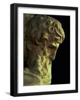 The Genius of Victory, Detail of an Unfinished Head, 1527-28-Michelangelo Buonarroti-Framed Giclee Print