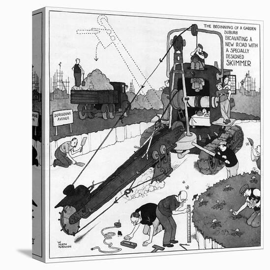 The Gentle Art of Excavating-William Heath Robinson-Stretched Canvas
