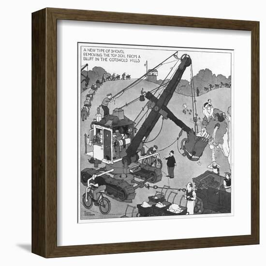 The Gentle Art of Excavating-William Heath Robinson-Framed Art Print