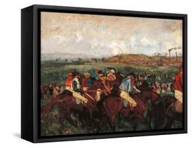 The Gentlemen's Race Before the Start-Edgar Degas-Framed Stretched Canvas