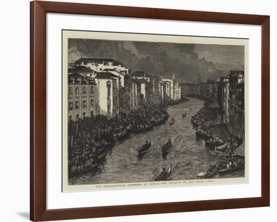 The Geographical Congress at Venice, the Regatta on the Grand Canal-null-Framed Giclee Print