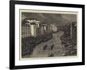 The Geographical Congress at Venice, the Regatta on the Grand Canal-null-Framed Giclee Print