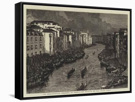 The Geographical Congress at Venice, the Regatta on the Grand Canal-null-Framed Stretched Canvas