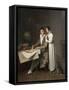 The Geography Lesson (Portrait of Monsieur Gaudry and His Daughte)-Louis-Léopold Boilly-Framed Stretched Canvas