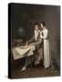 The Geography Lesson (Portrait of Monsieur Gaudry and His Daughte)-Louis-Léopold Boilly-Stretched Canvas