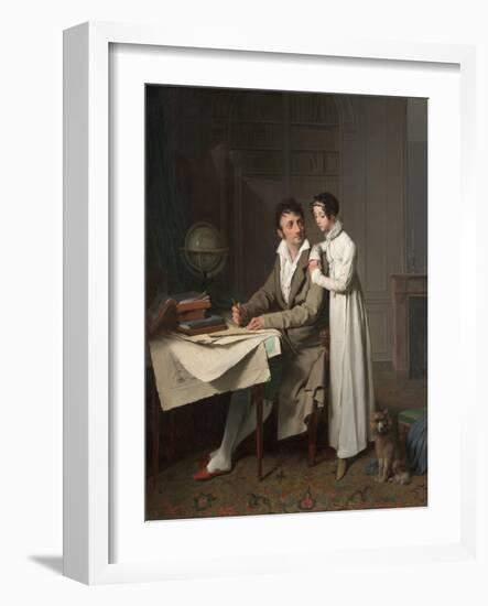 The Geography Lesson (Portrait of Monsieur Gaudry and His Daughte)-Louis-Léopold Boilly-Framed Giclee Print