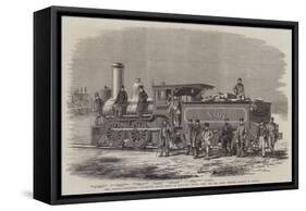 The George Stephenson Locomotive Engine Built at Hamilton-null-Framed Stretched Canvas