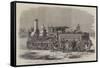 The George Stephenson Locomotive Engine Built at Hamilton-null-Framed Stretched Canvas