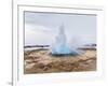 The Geothermal Area Haukadalur, Part of Tourist Route Golden Circle During Winter. Geysir Strokkur-Martin Zwick-Framed Photographic Print