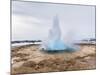 The Geothermal Area Haukadalur, Part of Tourist Route Golden Circle During Winter. Geysir Strokkur-Martin Zwick-Mounted Photographic Print