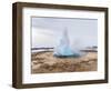 The Geothermal Area Haukadalur, Part of Tourist Route Golden Circle During Winter. Geysir Strokkur-Martin Zwick-Framed Photographic Print