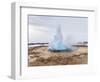 The Geothermal Area Haukadalur, Part of Tourist Route Golden Circle During Winter. Geysir Strokkur-Martin Zwick-Framed Photographic Print