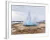 The Geothermal Area Haukadalur, Part of Tourist Route Golden Circle During Winter. Geysir Strokkur-Martin Zwick-Framed Photographic Print