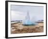 The Geothermal Area Haukadalur, Part of Tourist Route Golden Circle During Winter. Geysir Strokkur-Martin Zwick-Framed Photographic Print