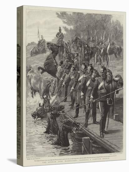 The German Army Manoeuvres, Crossing a Pontoon Bridge-John Charlton-Stretched Canvas