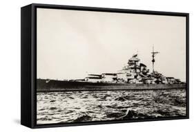 The German Battleship Bismarck of the German Kriegsmarine During Early World War II-null-Framed Stretched Canvas