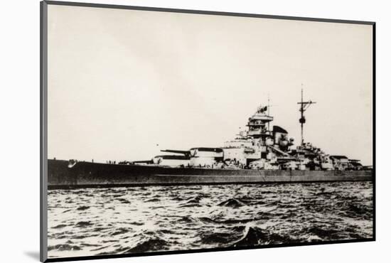 The German Battleship Bismarck of the German Kriegsmarine During Early World War II-null-Mounted Photographic Print