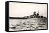 The German Battleship Gneisenau at Sea, Early in World War II-null-Framed Stretched Canvas