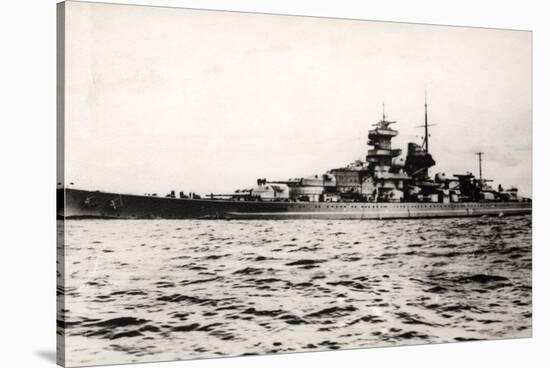 The German Battleship Gneisenau at Sea, Early in World War II-null-Stretched Canvas