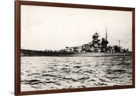 The German Battleship Gneisenau at Sea, Early in World War II-null-Framed Photographic Print