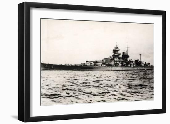 The German Battleship Gneisenau at Sea, Early in World War II-null-Framed Photographic Print