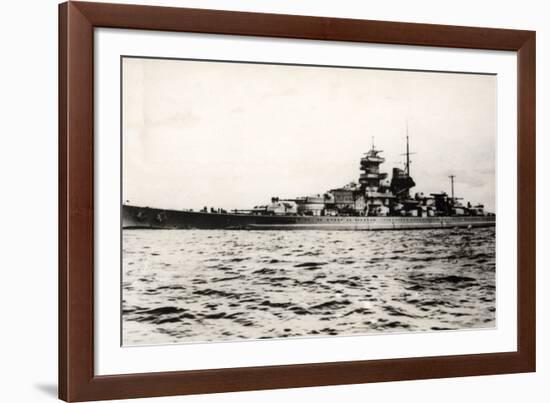 The German Battleship Gneisenau at Sea, Early in World War II-null-Framed Photographic Print