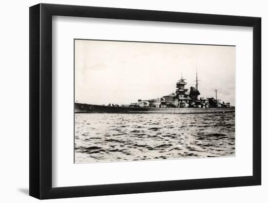 The German Battleship Gneisenau at Sea, Early in World War II-null-Framed Photographic Print