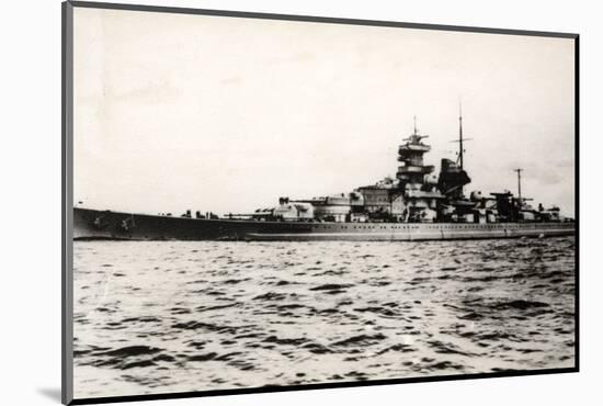 The German Battleship Gneisenau at Sea, Early in World War II-null-Mounted Photographic Print