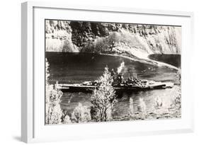 The German Battleship Tirpitz, Probably Photographed in a Norwegian Fjord-null-Framed Photographic Print