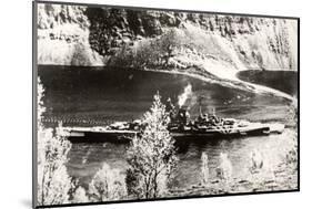 The German Battleship Tirpitz, Probably Photographed in a Norwegian Fjord-null-Mounted Photographic Print