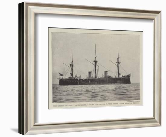 The German Cruiser Deutschland, Bound for Chinese Waters under Prince Henry of Prussia-null-Framed Giclee Print