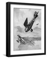 The German Diii Albatros Diving at a Foe, WW1-Geoffrey Watson-Framed Art Print