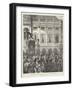 The German Emperor and Empress Appearing at the Window of the Palace of Charlottenburg-null-Framed Giclee Print