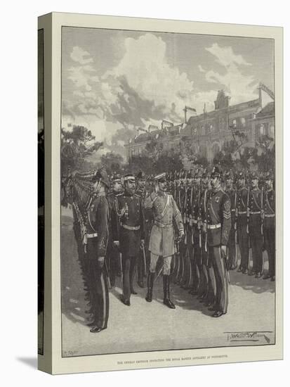 The German Emperor Inspecting the Royal Marine Artillery at Portsmouth-Thomas Walter Wilson-Stretched Canvas